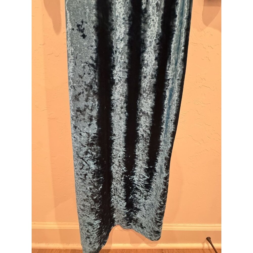 BCBG Maxazria Crushed Velvet Long Sleeve Wrap Dress Blue Size Medium - Picture 10 of 12